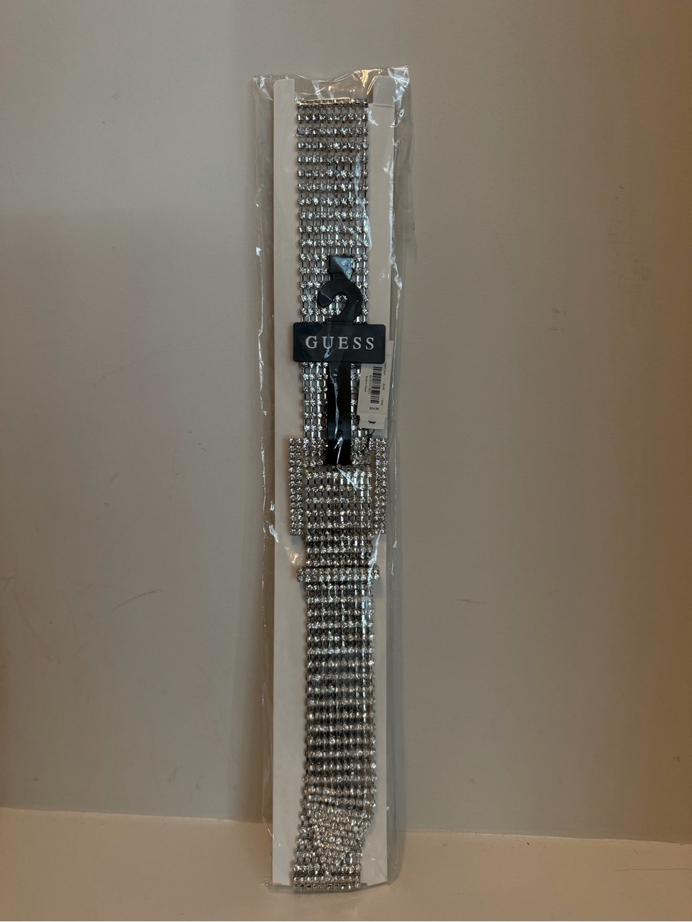 GUESS Silver Rhinestone Mesh Belt NWT - Picture 1 of 2
